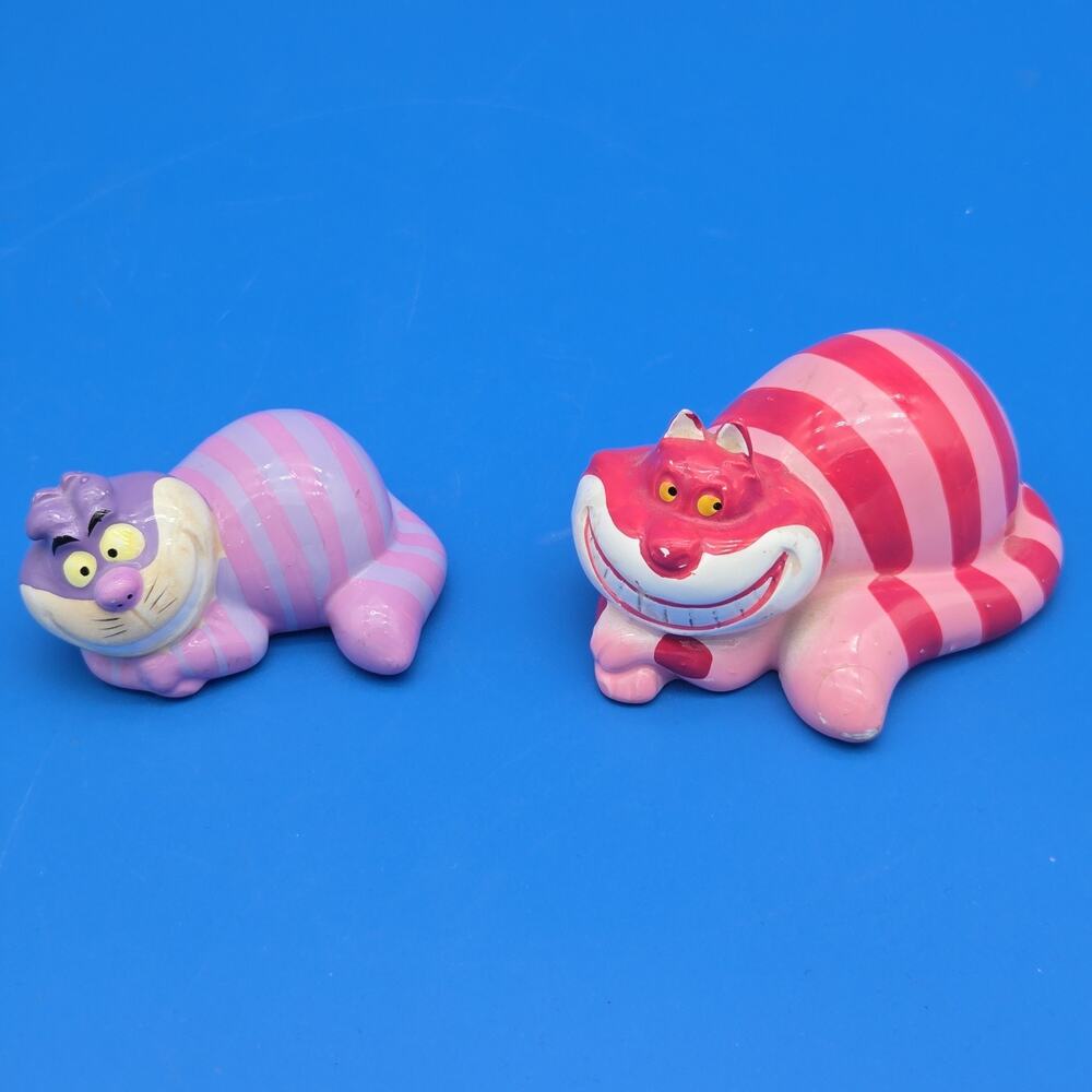 Vintage Disney Cheshire Cat Figurines Lot Alice in Wonderland Japan China